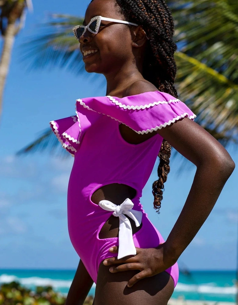 Girls Claire Swimsuit in Purple