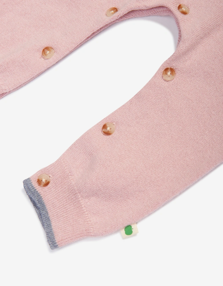 Baby Girls Sorrel Mushroom Knit Romper in Pink