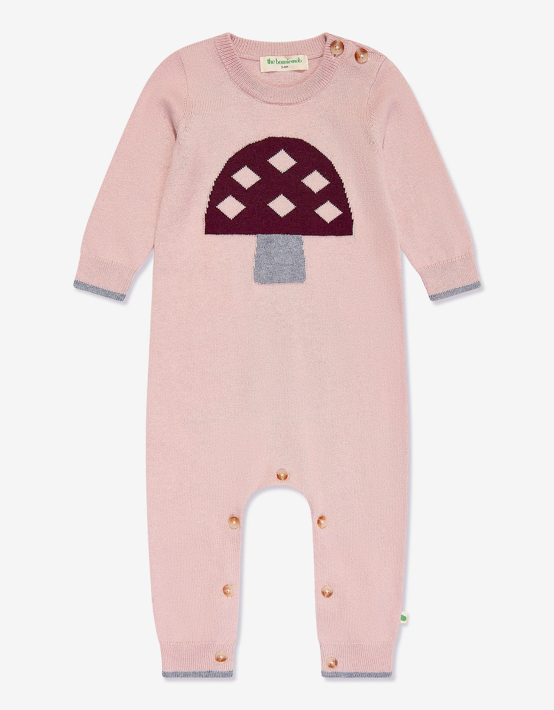 Baby Girls Sorrel Mushroom Knit Romper in Pink, 5 of 4