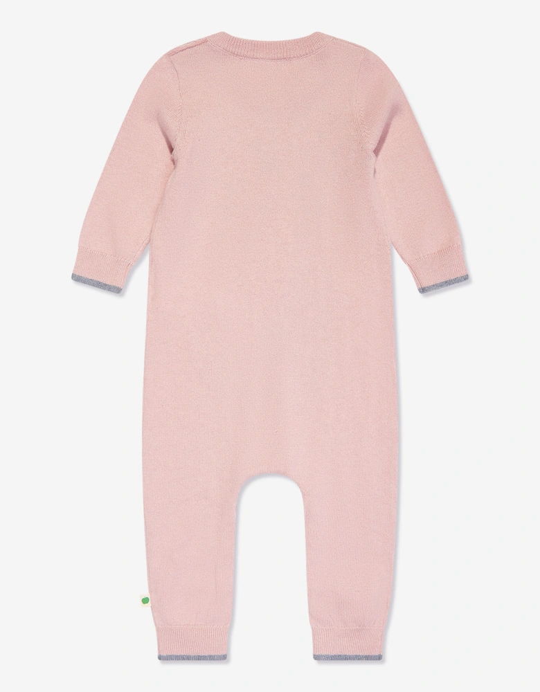 Baby Girls Sorrel Mushroom Knit Romper in Pink
