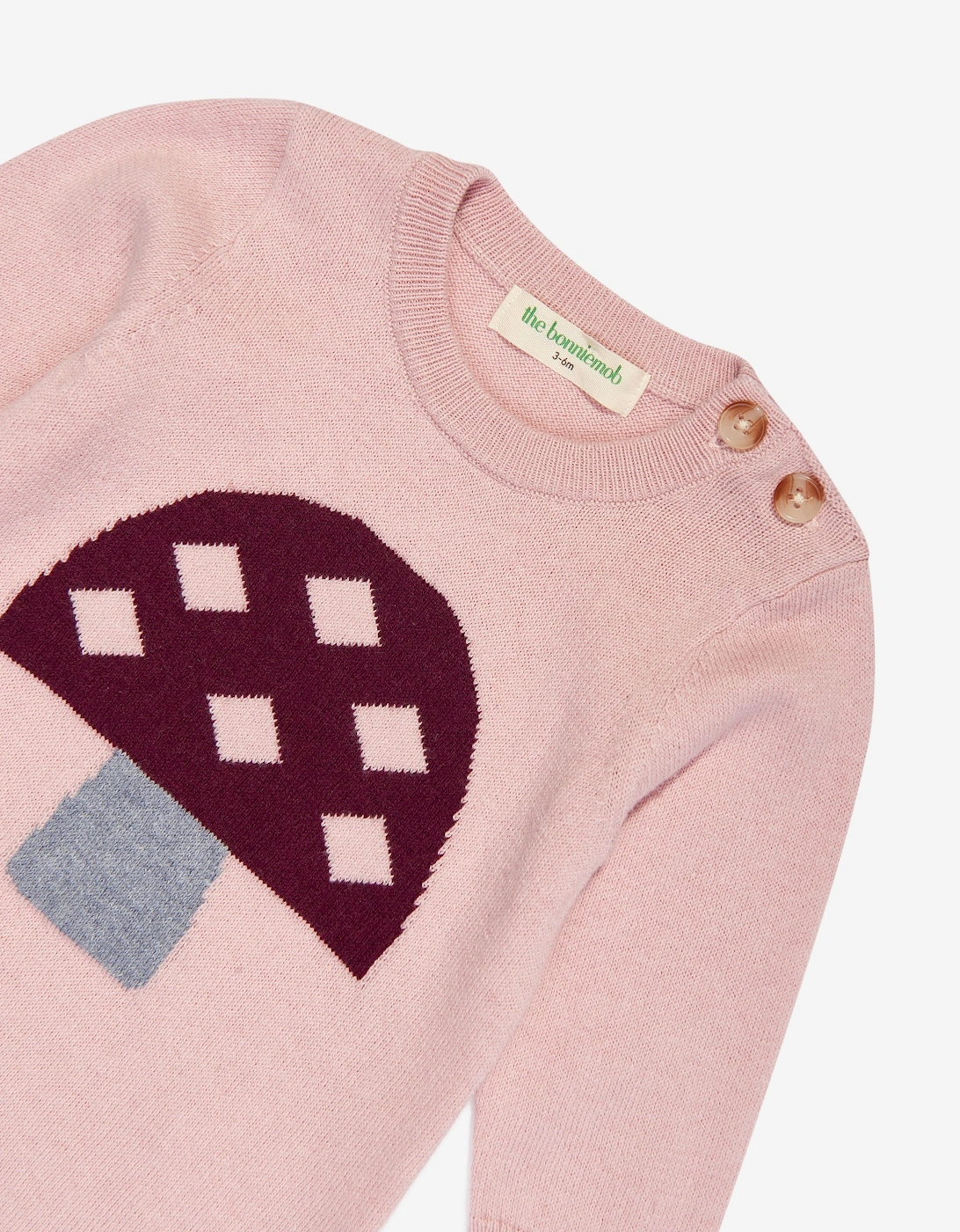 Baby Girls Sorrel Mushroom Knit Romper in Pink