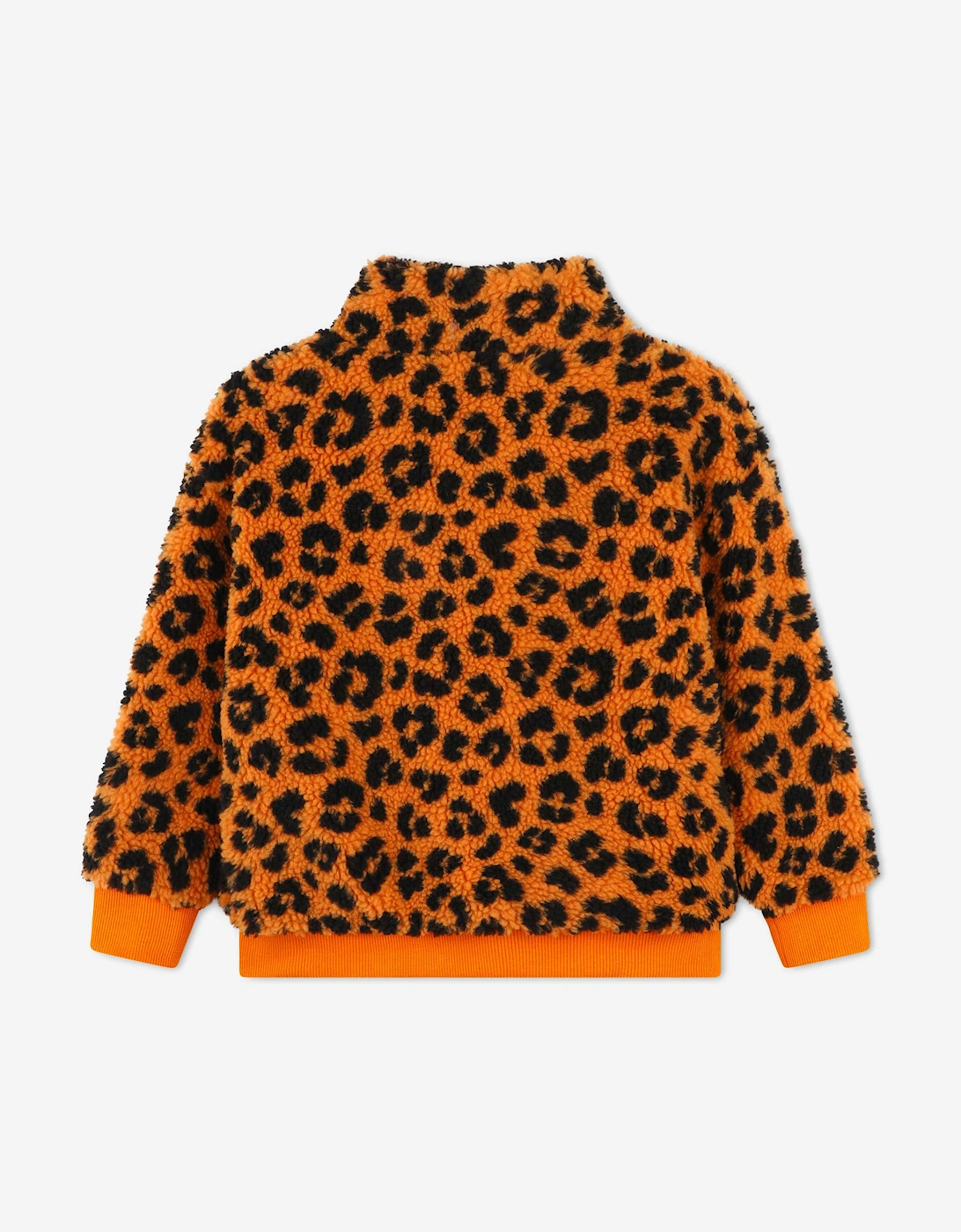 Kids Leopard Half Zip Sweatshirt in Orange