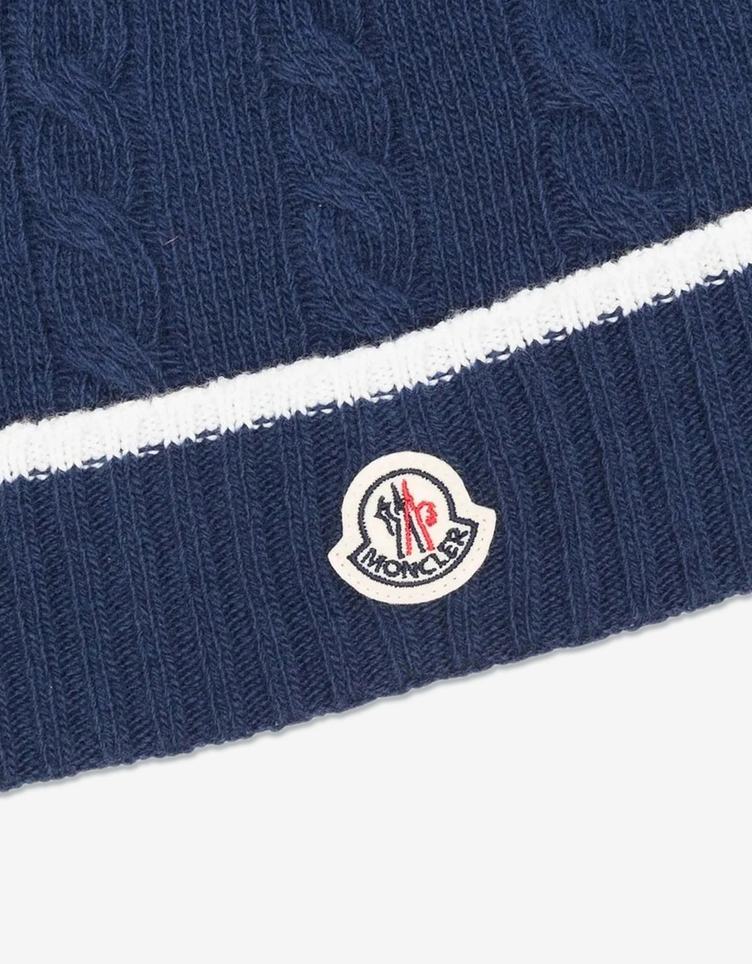 Kids Cable Knit Beanie Hat in Navy