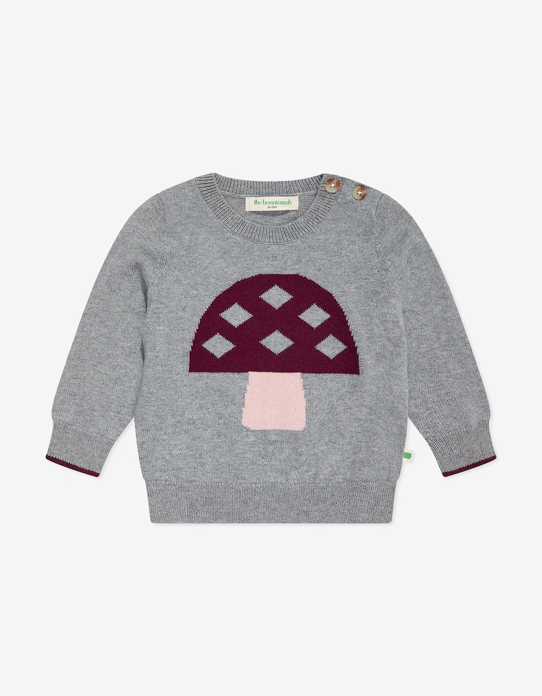 Baby Sparrow Mushroom Knit Jumper in Grey, 5 of 4