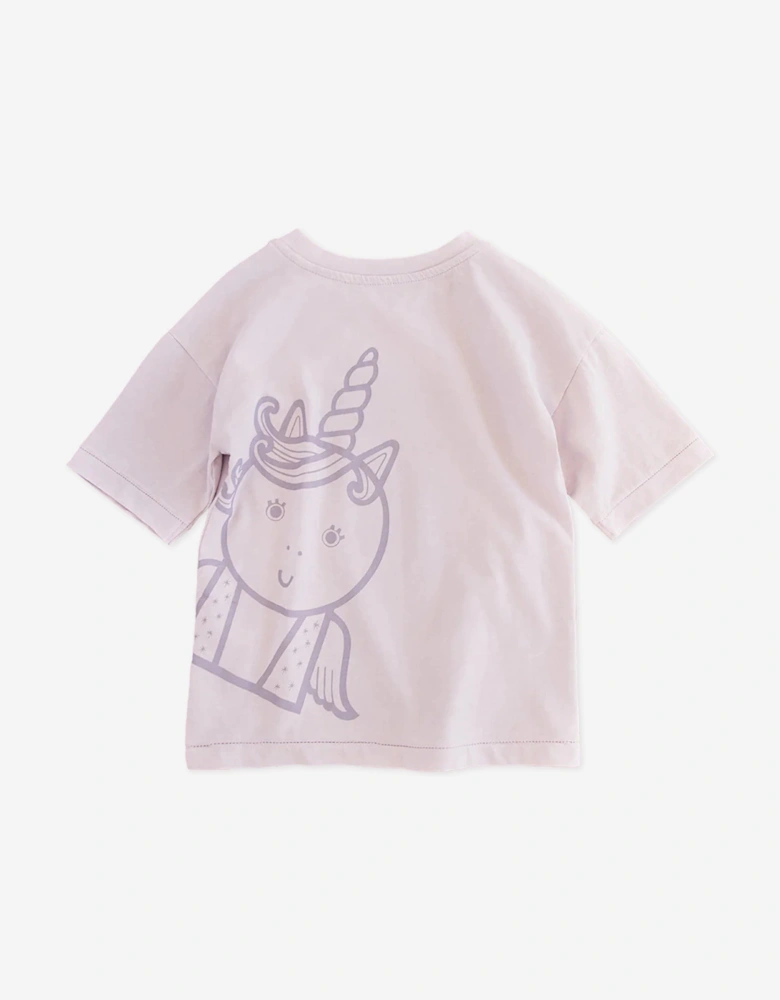 Girls Sparkle The Unicorn Adventure Club T-Shirt in Purple