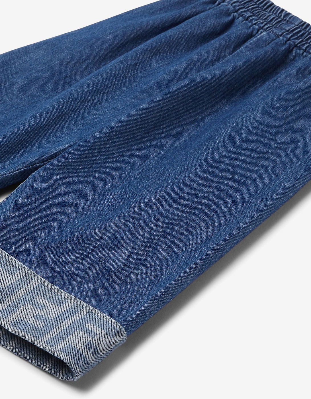 Baby Denim Wide Leg FF Logo Jeans in Blue
