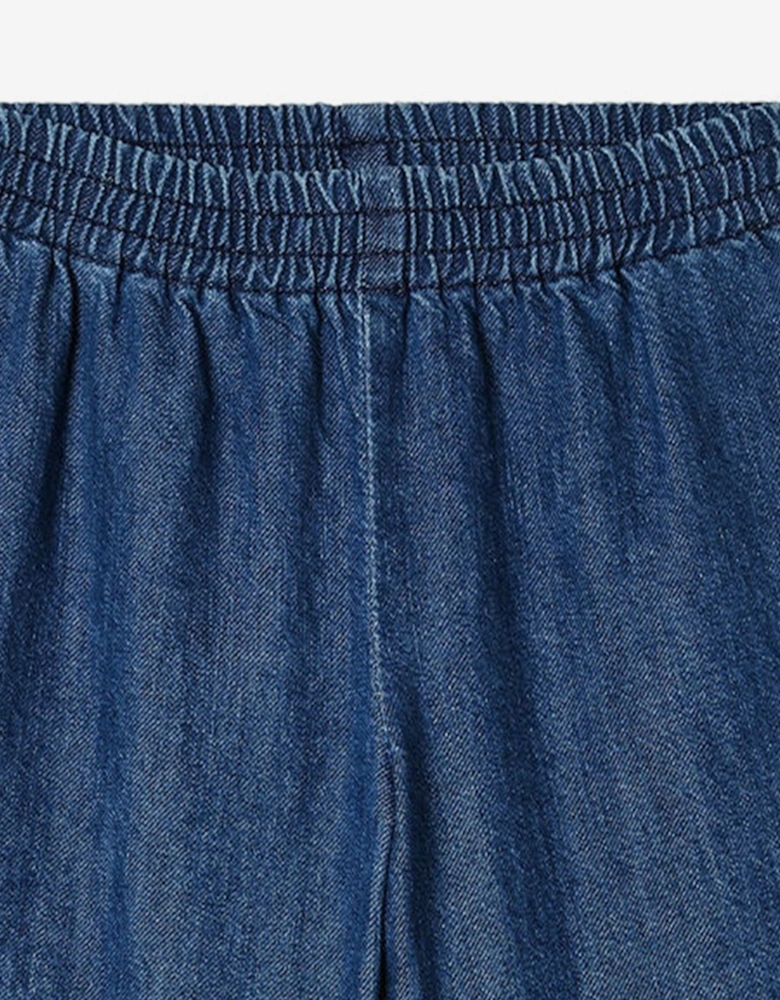 Baby Denim Wide Leg FF Logo Jeans in Blue