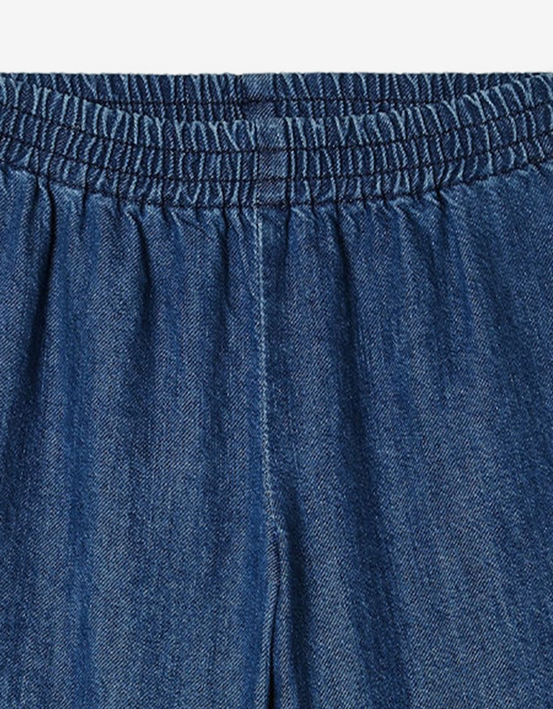 Baby Denim Wide Leg FF Logo Jeans in Blue