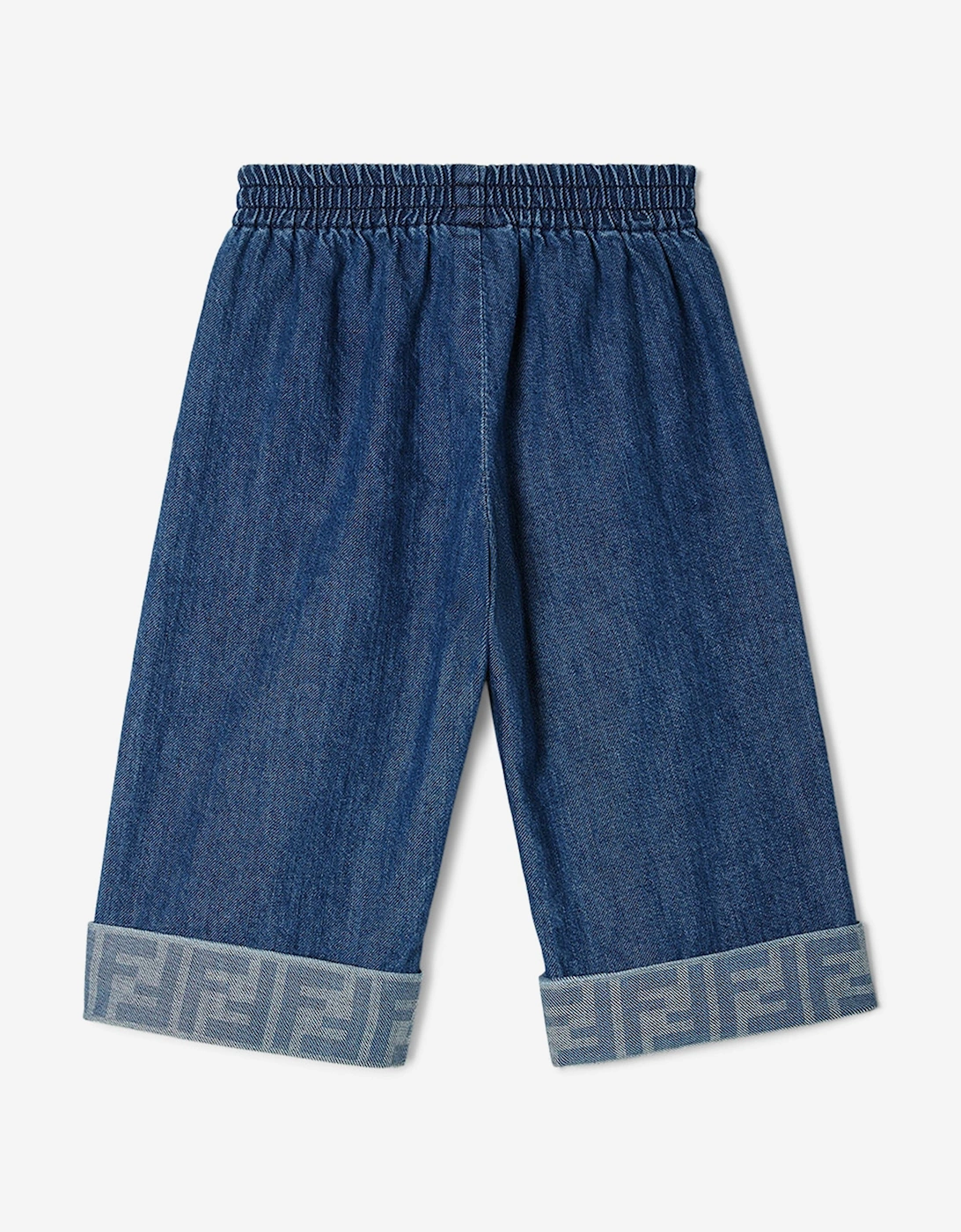 Baby Denim Wide Leg FF Logo Jeans in Blue
