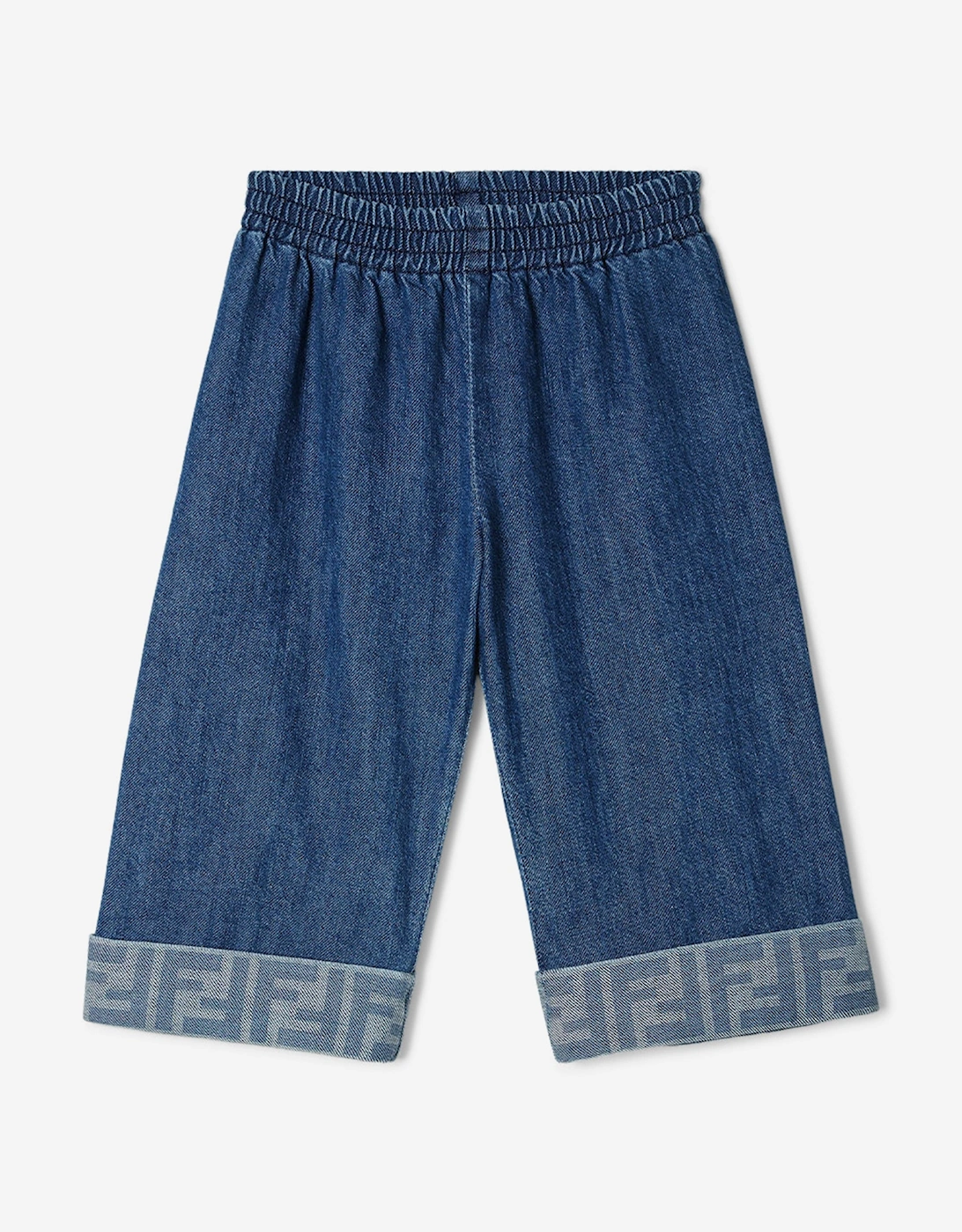 Baby Denim Wide Leg FF Logo Jeans in Blue, 5 of 4