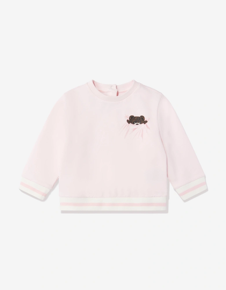 Baby Girls Bear Sweatshirt in Pink
