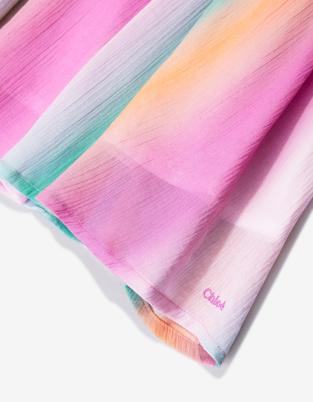 Girls Crepe Rainbow Dress in Multicolour