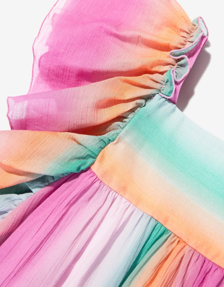Girls Crepe Rainbow Dress in Multicolour