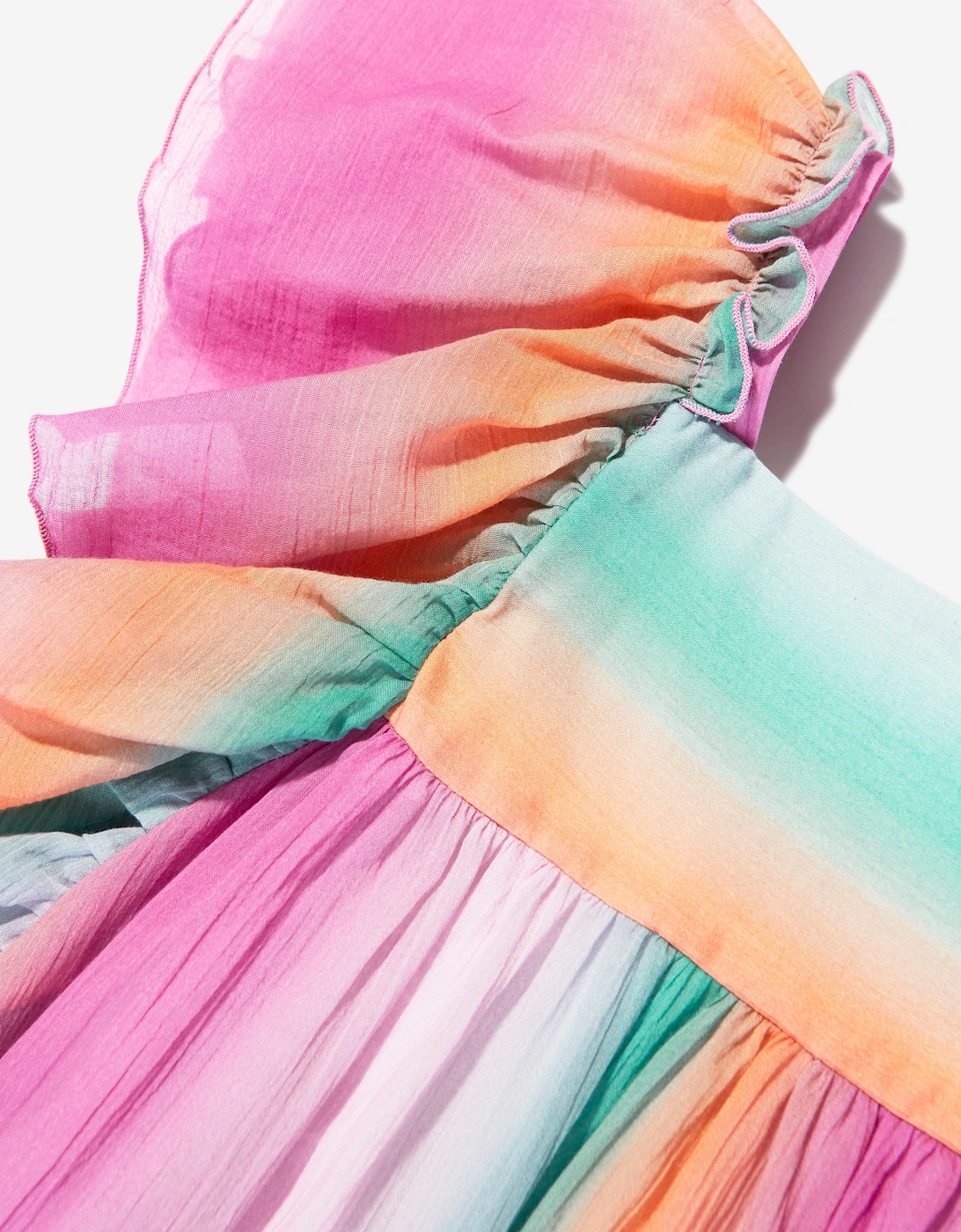 Girls Crepe Rainbow Dress in Multicolour
