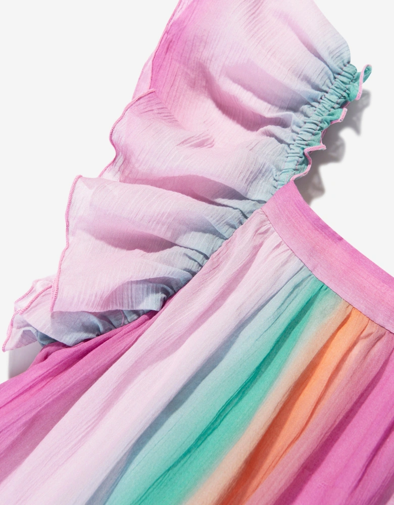 Girls Rainbow Ruffle Blouse in Multicolour