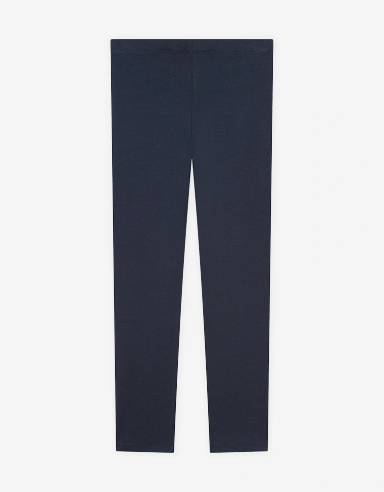 Girls Logo Leggings in Navy