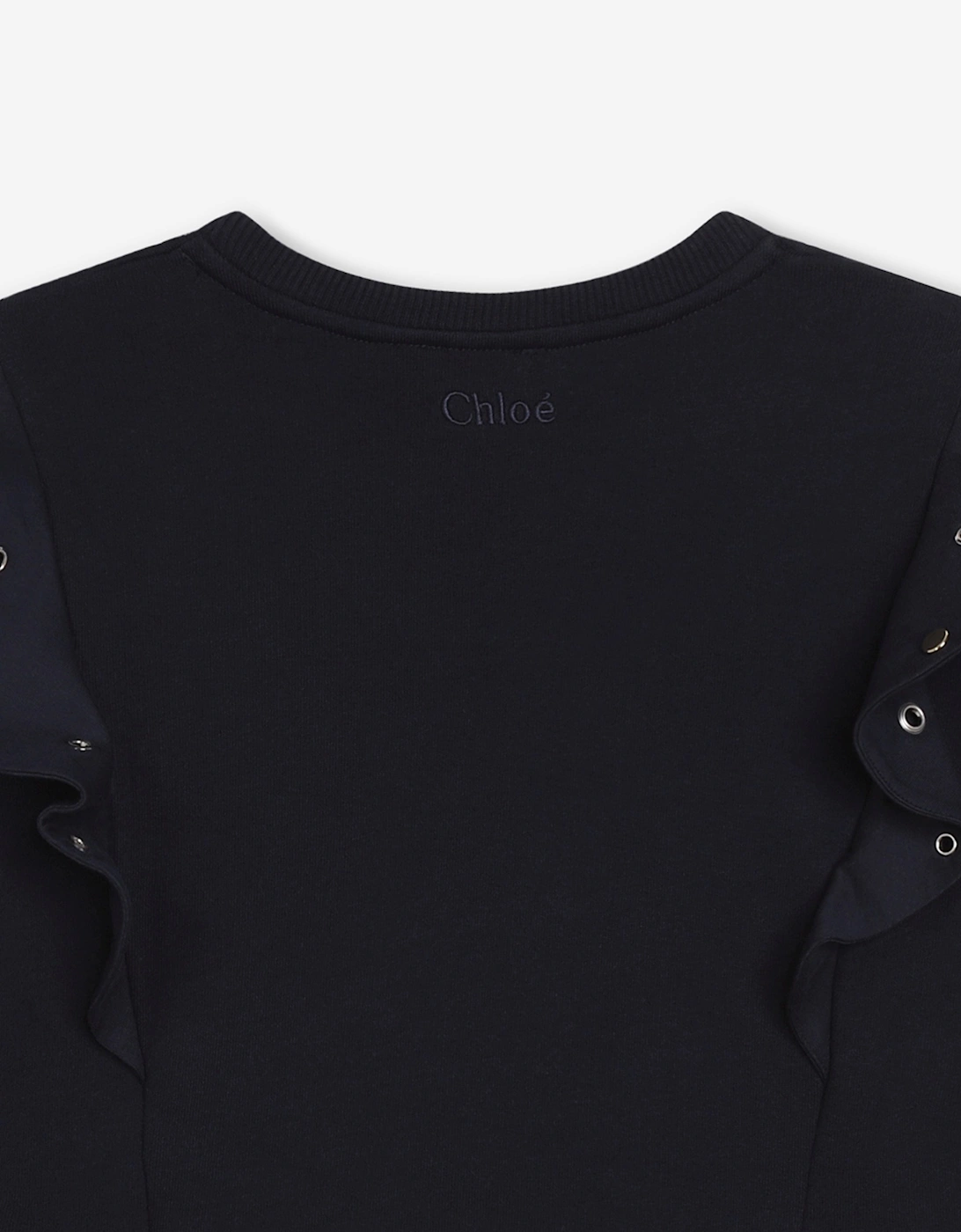 Girls Ruffle Sweatshirt in Navy