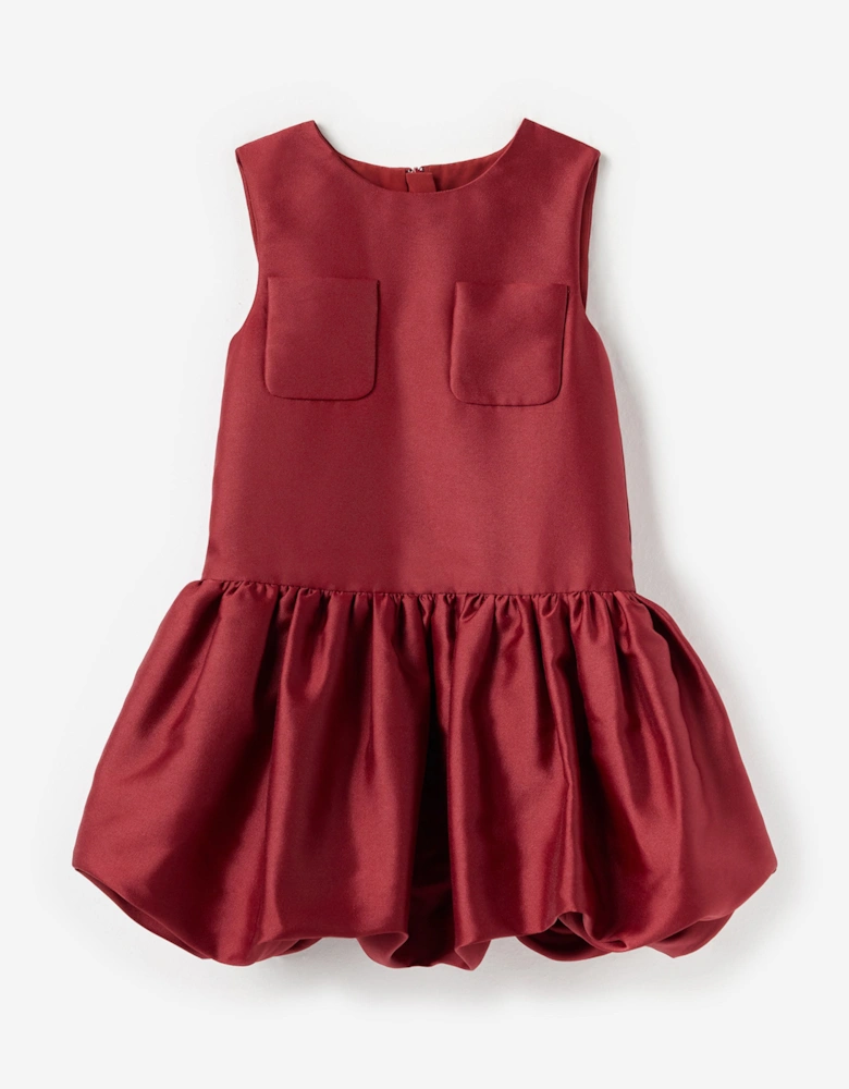 Girls Taffeta Dress in Red