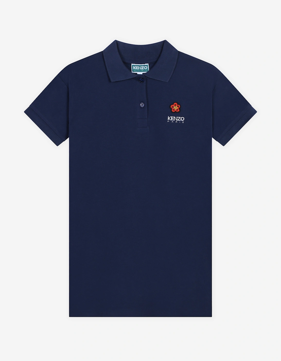 Girls Boke Flower Polo Dress in Navy, 5 of 4