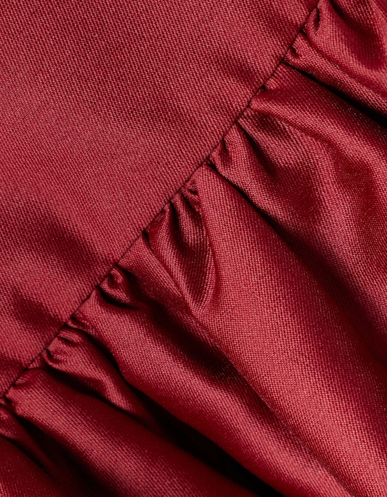 Girls Taffeta Dress in Red