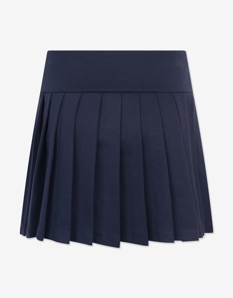Girls Pleated Jersey Skort in Navy