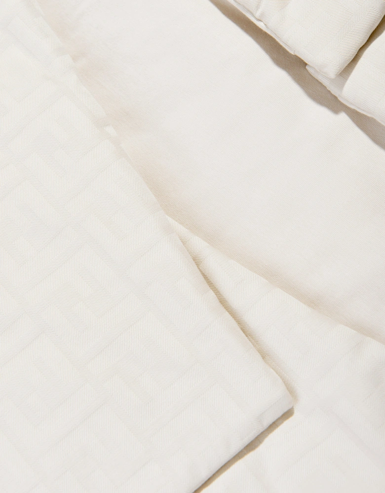 Baby Cotton Jacquard Nest in Beige (88cm)
