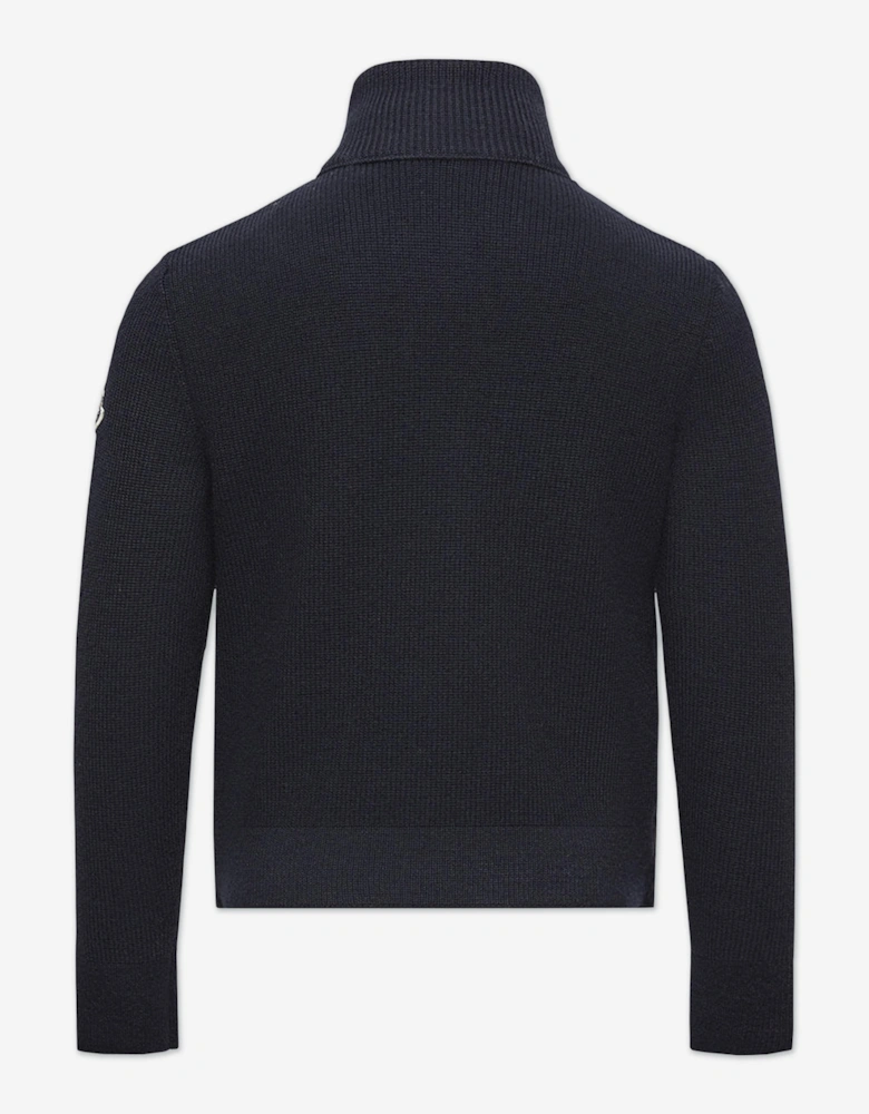 Boys Down Padded Zip Up Cardigan in Navy