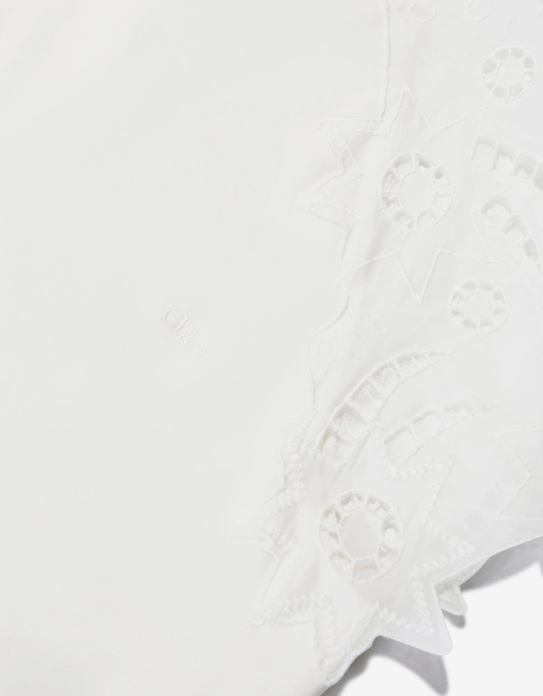 Girls Lace Sleeve T-Shirt in White