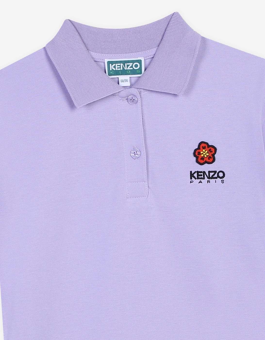 Girls Boke Flower Polo Dress in Purple