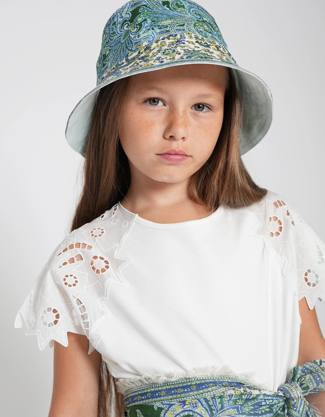Girls Lace Sleeve T-Shirt in White, 6 of 5