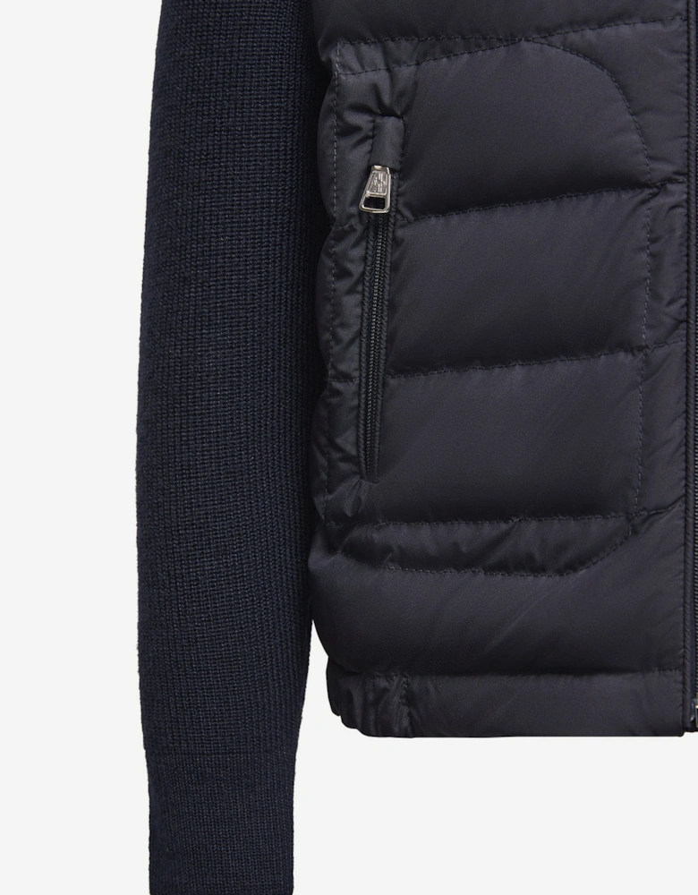 Boys Down Padded Zip Up Cardigan in Navy