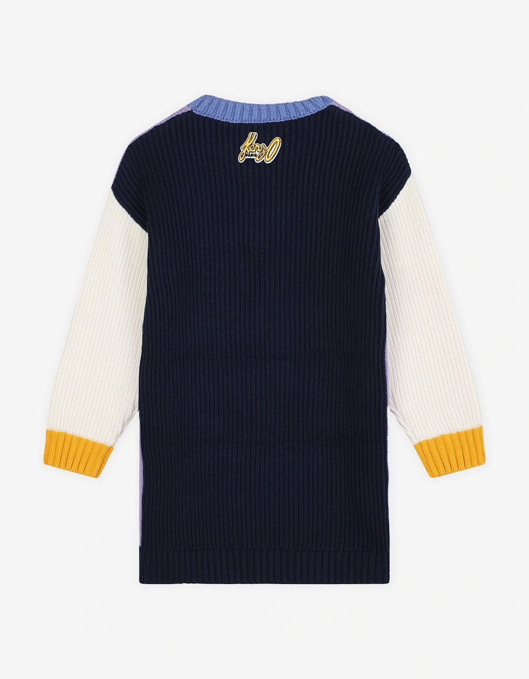 Girls Knitted Flower Dress in Purple
