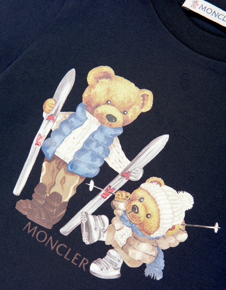 Baby Boys Ski Bear T-Shirt in Navy