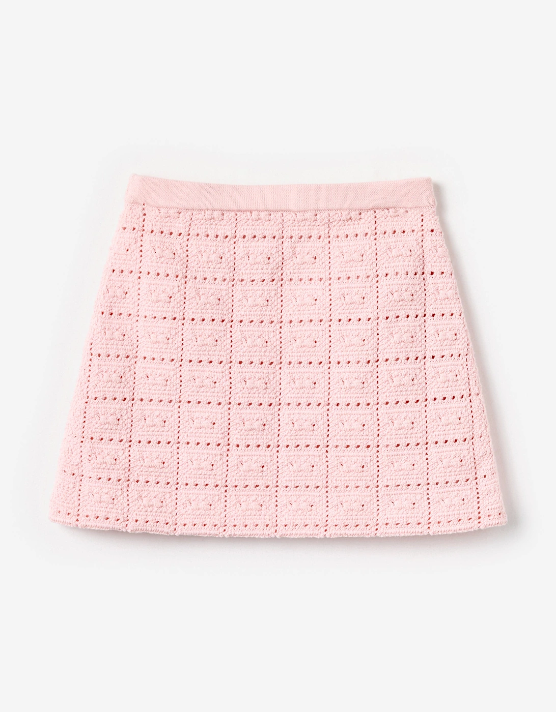 Girls Textured Knit Skirt in Pink
