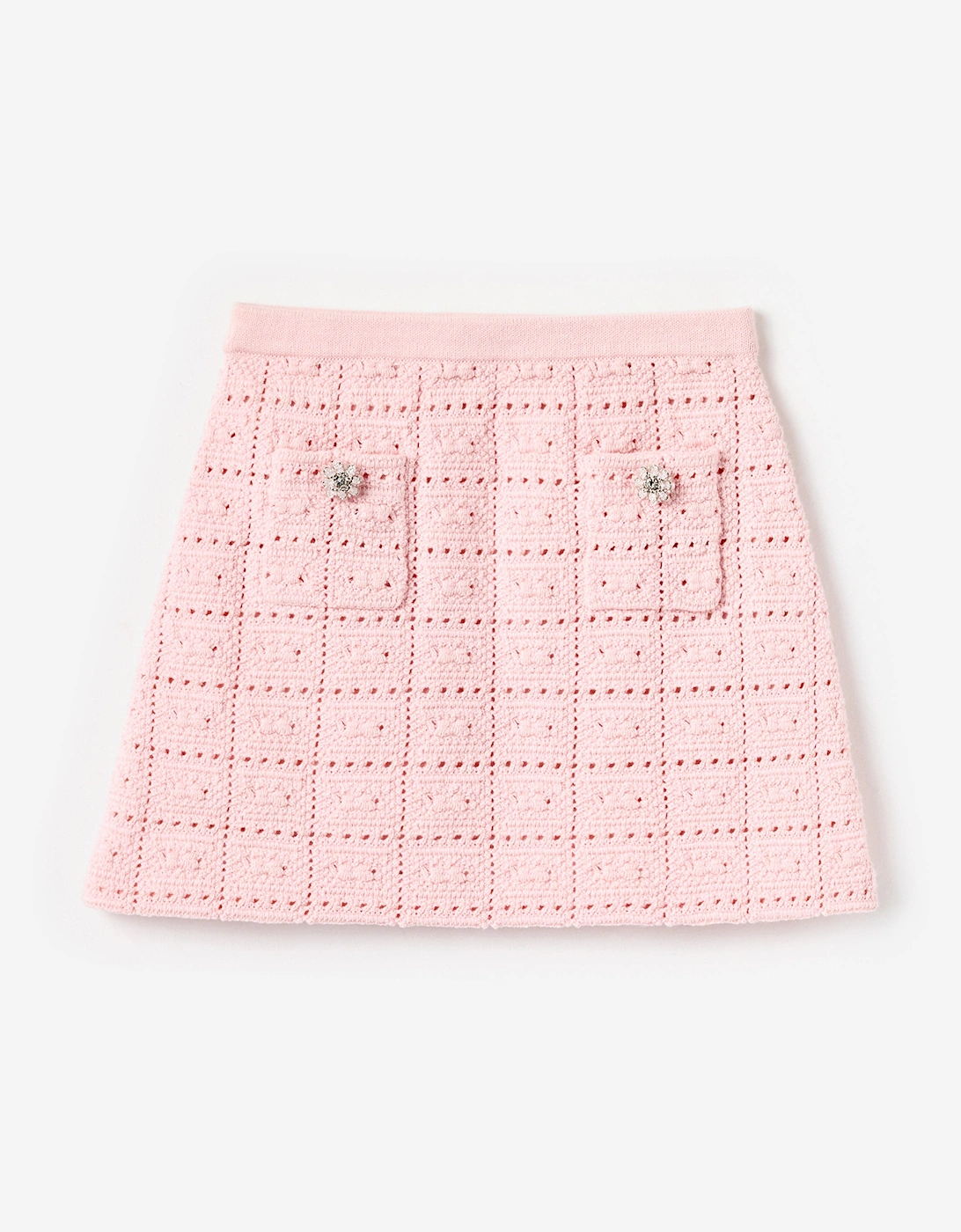 Girl's Self Portrait Girls Textured Knit Skirt in Pink - Size: 7 years/8 years