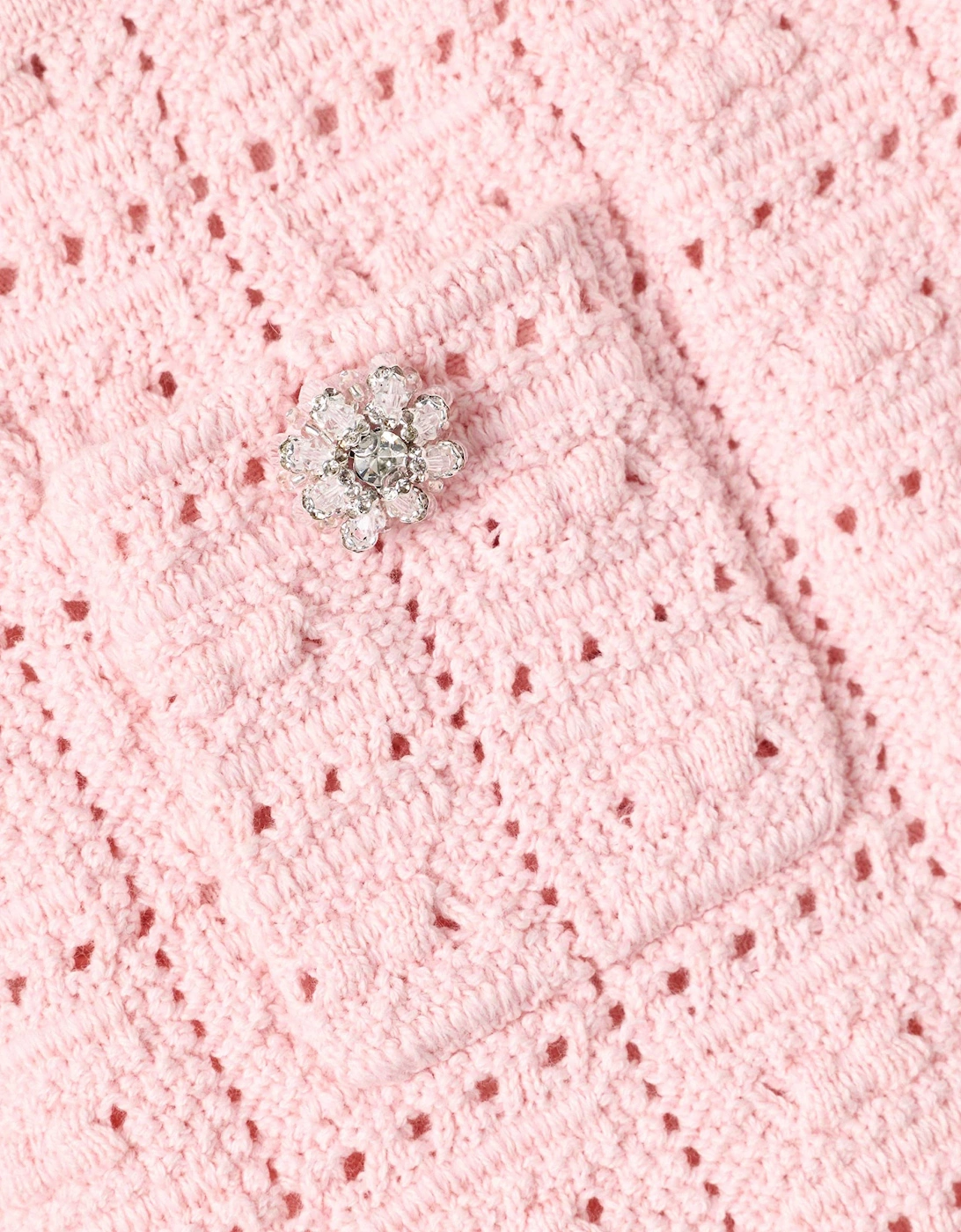 Girls Textured Knit Skirt in Pink