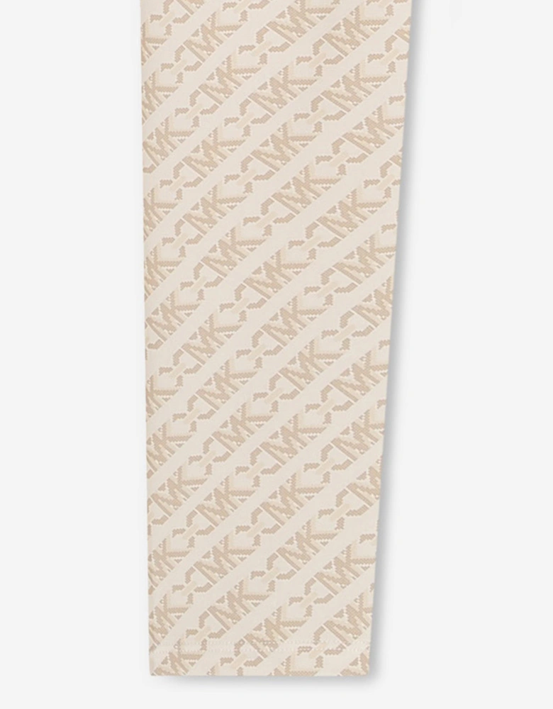 Girls Logo Leggingds in Ivory