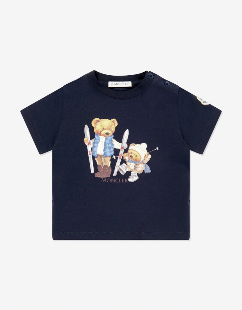 Baby Boys Ski Bear T-Shirt in Navy