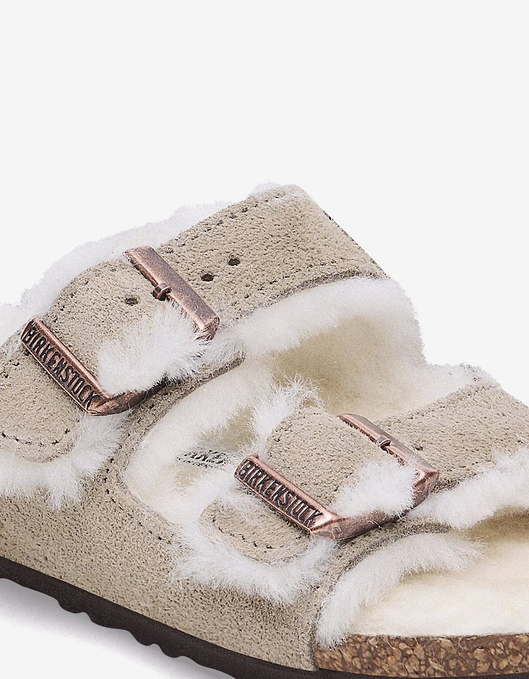 BIRKENSTOCK Kids Arizona Shearling Sandals in Beige