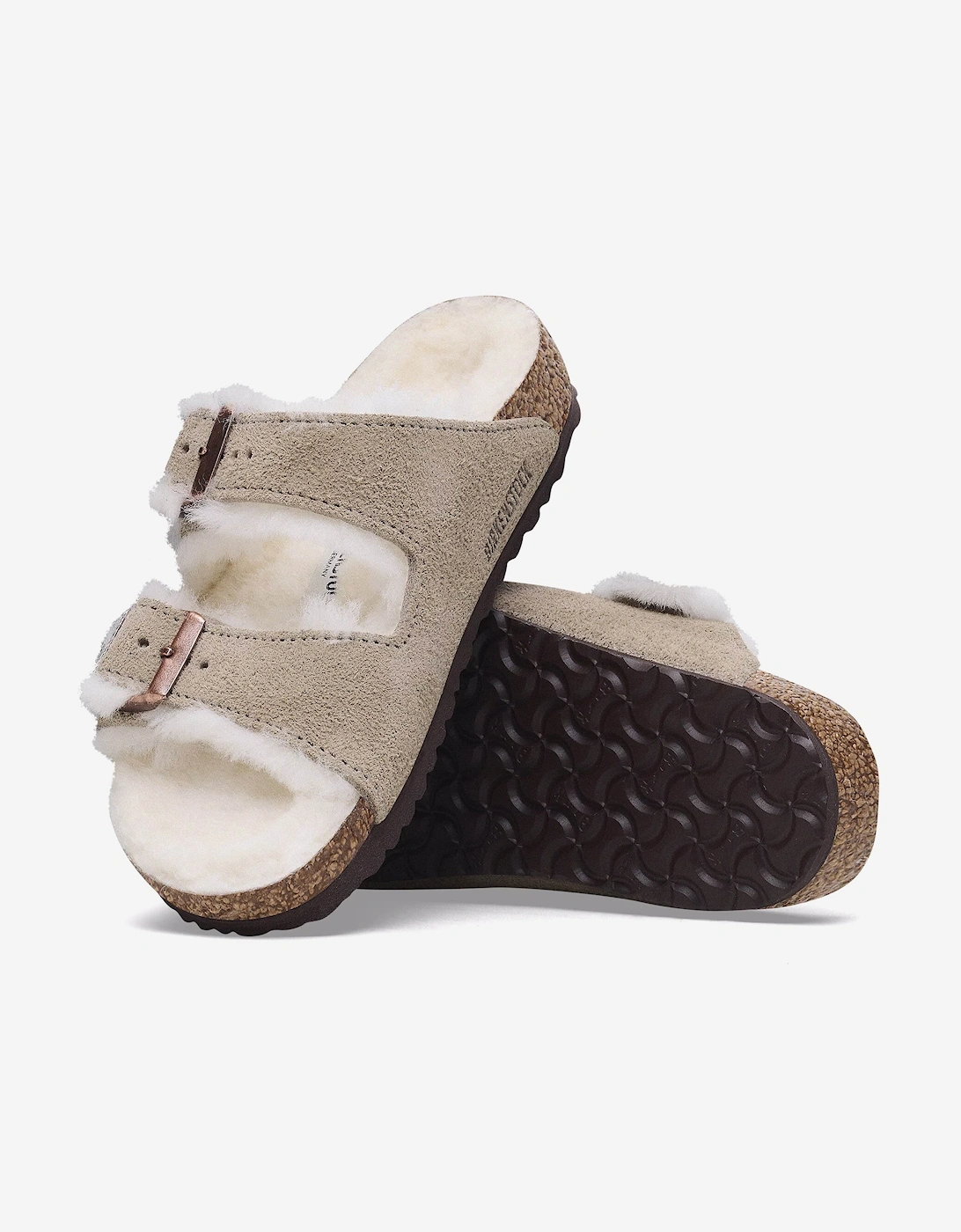 BIRKENSTOCK Kids Arizona Shearling Sandals in Beige