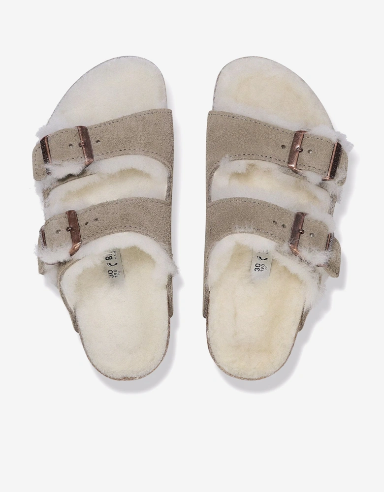 BIRKENSTOCK Kids Arizona Shearling Sandals in Beige