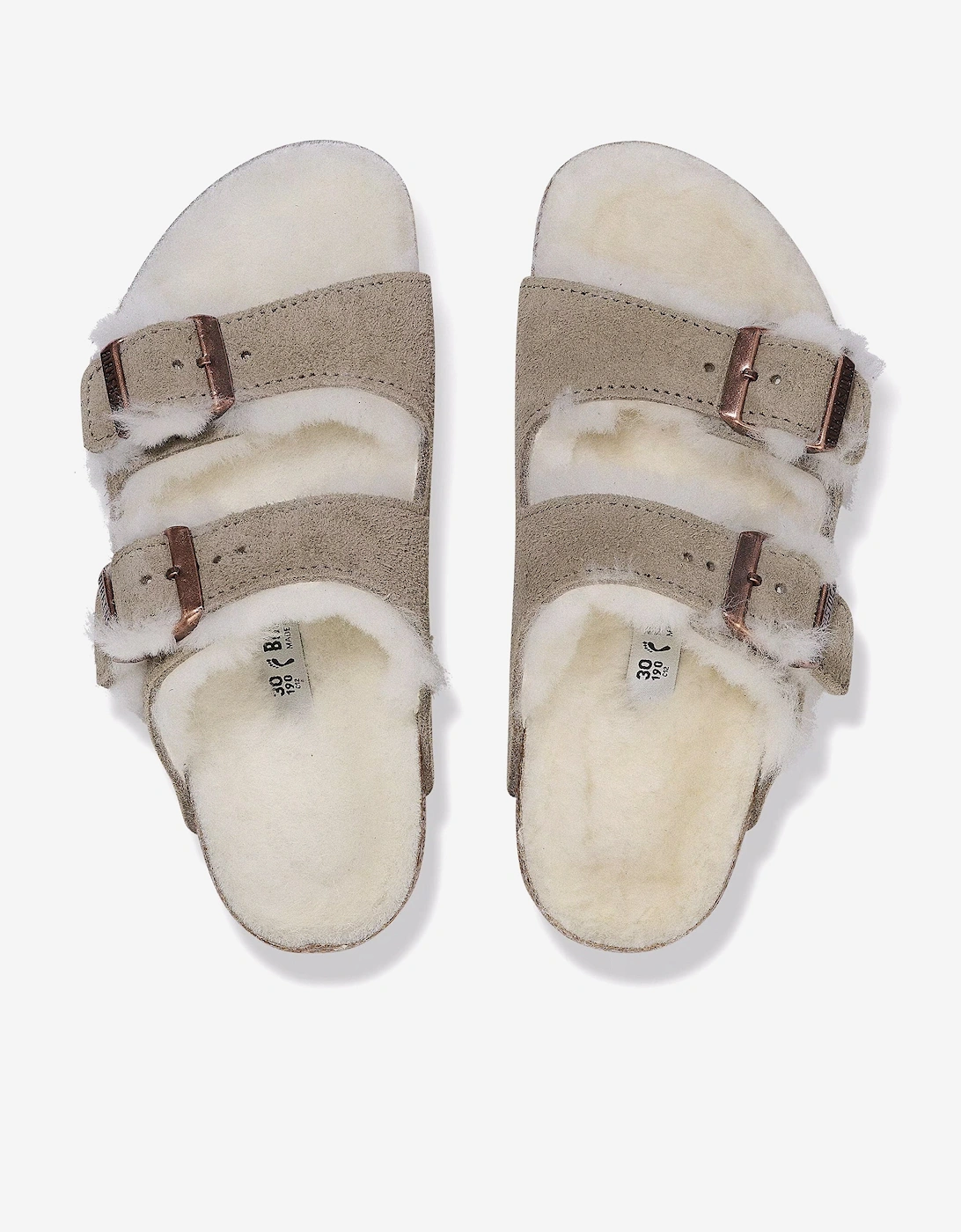 BIRKENSTOCK Kids Arizona Shearling Sandals in Beige