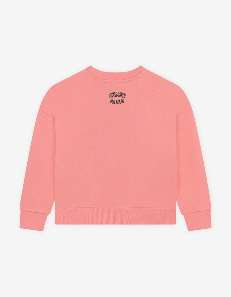 Girls Tiger Logo Sweatshirt in Pink