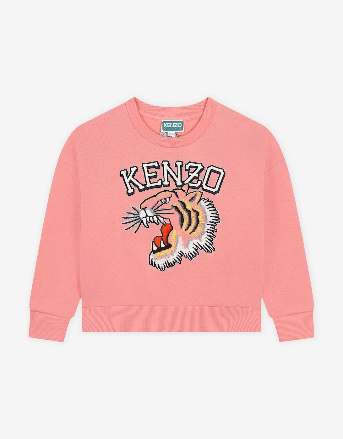 Girls Tiger Logo Sweatshirt in Pink, 5 of 4