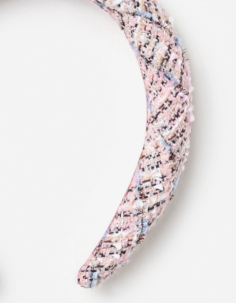 Girls Boucle Crystal Headband in Pink