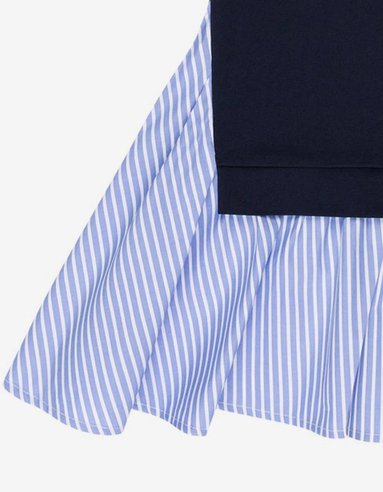 Girls Teddy Bear Logo Dress in Navy