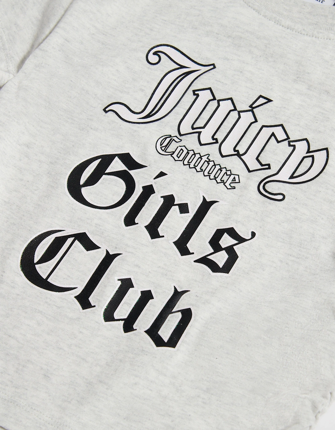 Girls Slogan T-Shirt in Grey