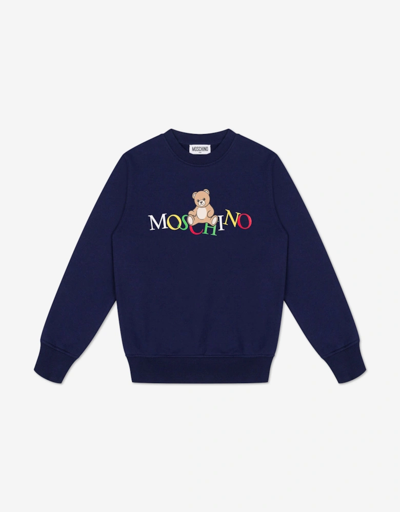 Kids Teddy Bear Logo Sweatshirt in Navy