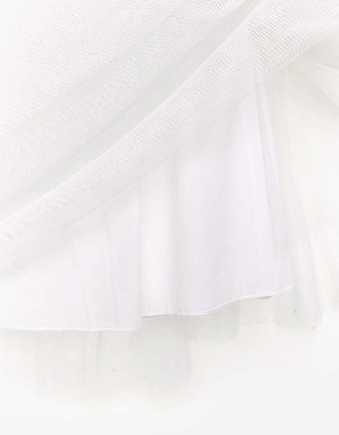 BCBG Girls Glitter Tulle Skirt in Ivory