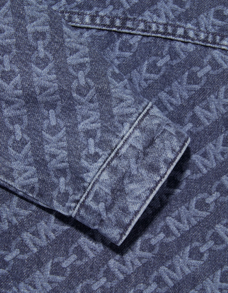 Girls Logo Denim Jacket in Blue